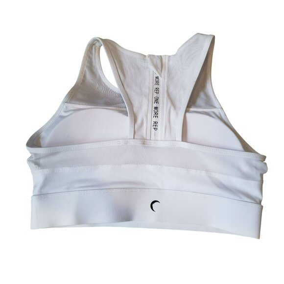 Zyia White Sports Bra M Medium One More Rep Zipper Detail Athletic Workout Gym - Picture 4 of 12